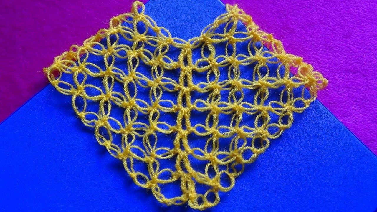 Poncho a Crochet # 1: punto espuma de mar o punto salomon
