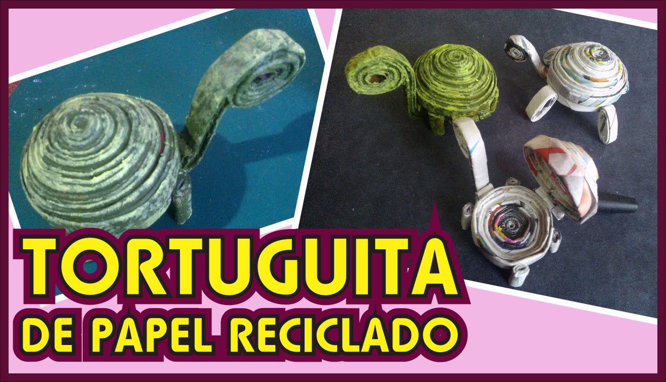 CAJITA TORTUGA  DE PAPEL RECICLADO   DIY