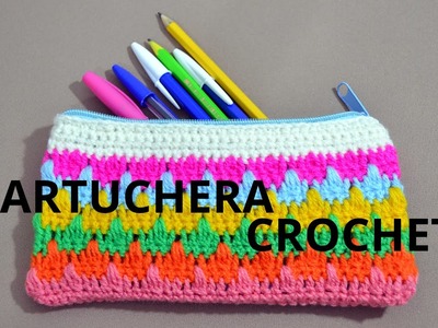 Cartuchera o Estuche en tejido crochet tutorial paso a paso.