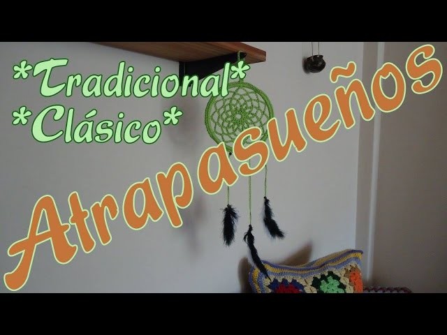Crochet - Atrapasueños tradicional y clásico (traditional dreamcatcher) -tejido para zurdos-