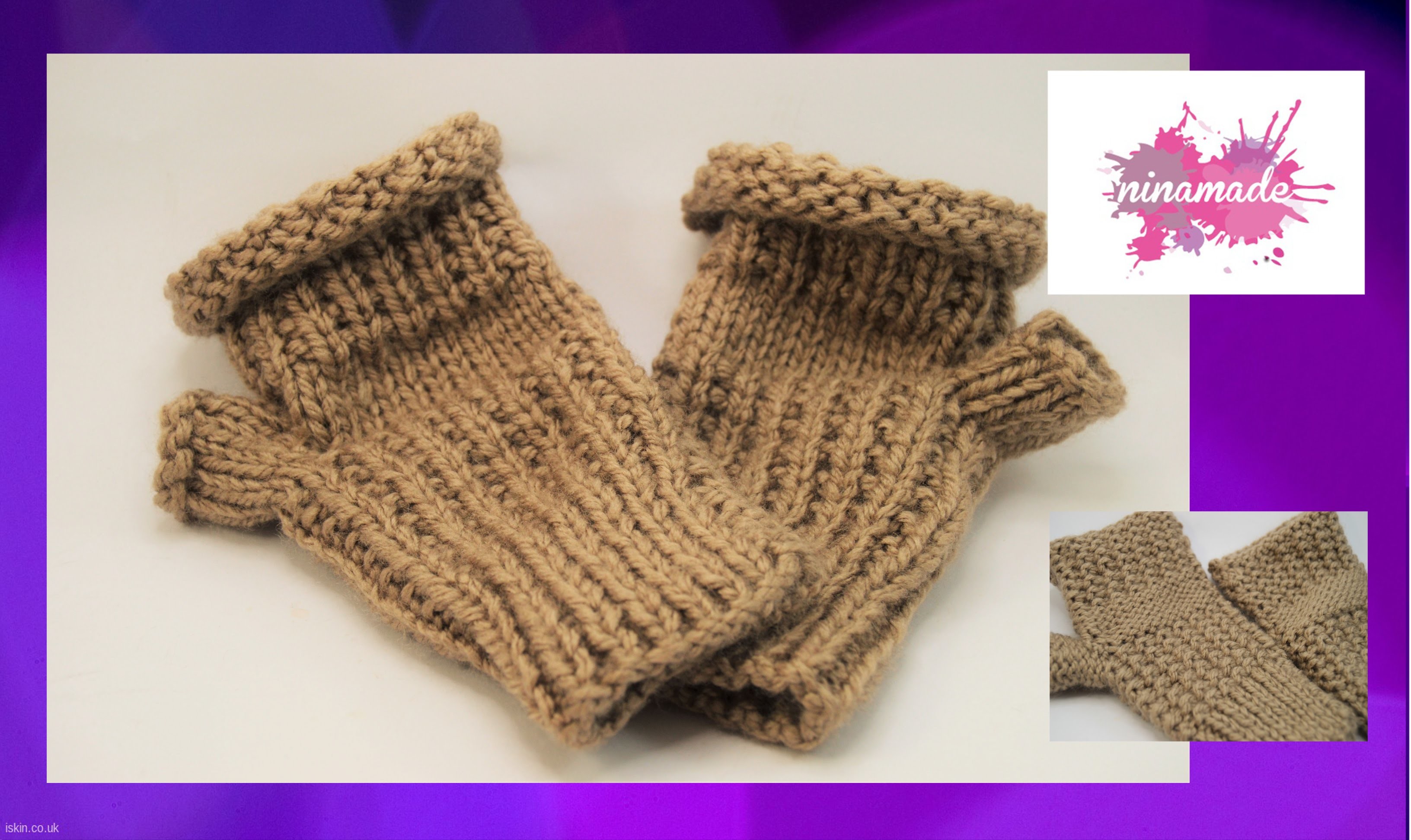 DIY. Como tejer mitones sin dedos.Like knitting fingerless mittens.