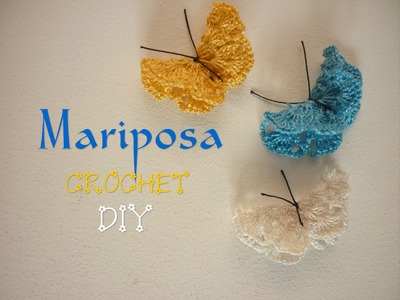Manualidades: CROCHET (Mariposa- muy fácil)DIY - CROCHET (Mariposa- very easy) DIY