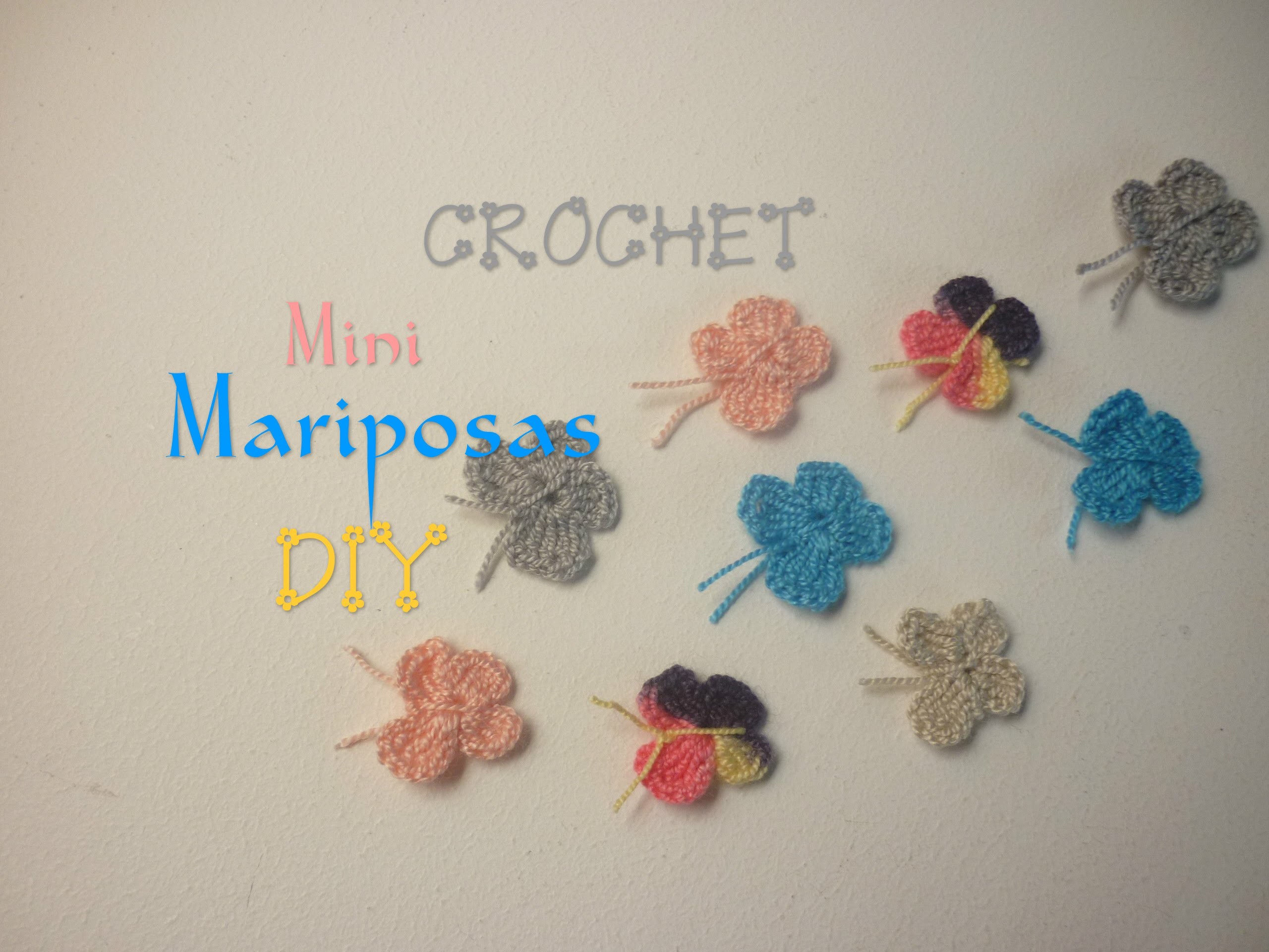 Manualidades: CROCHET (Mini Mariposa) DIY - Crafts: CROCHET (Mini Butterfly)