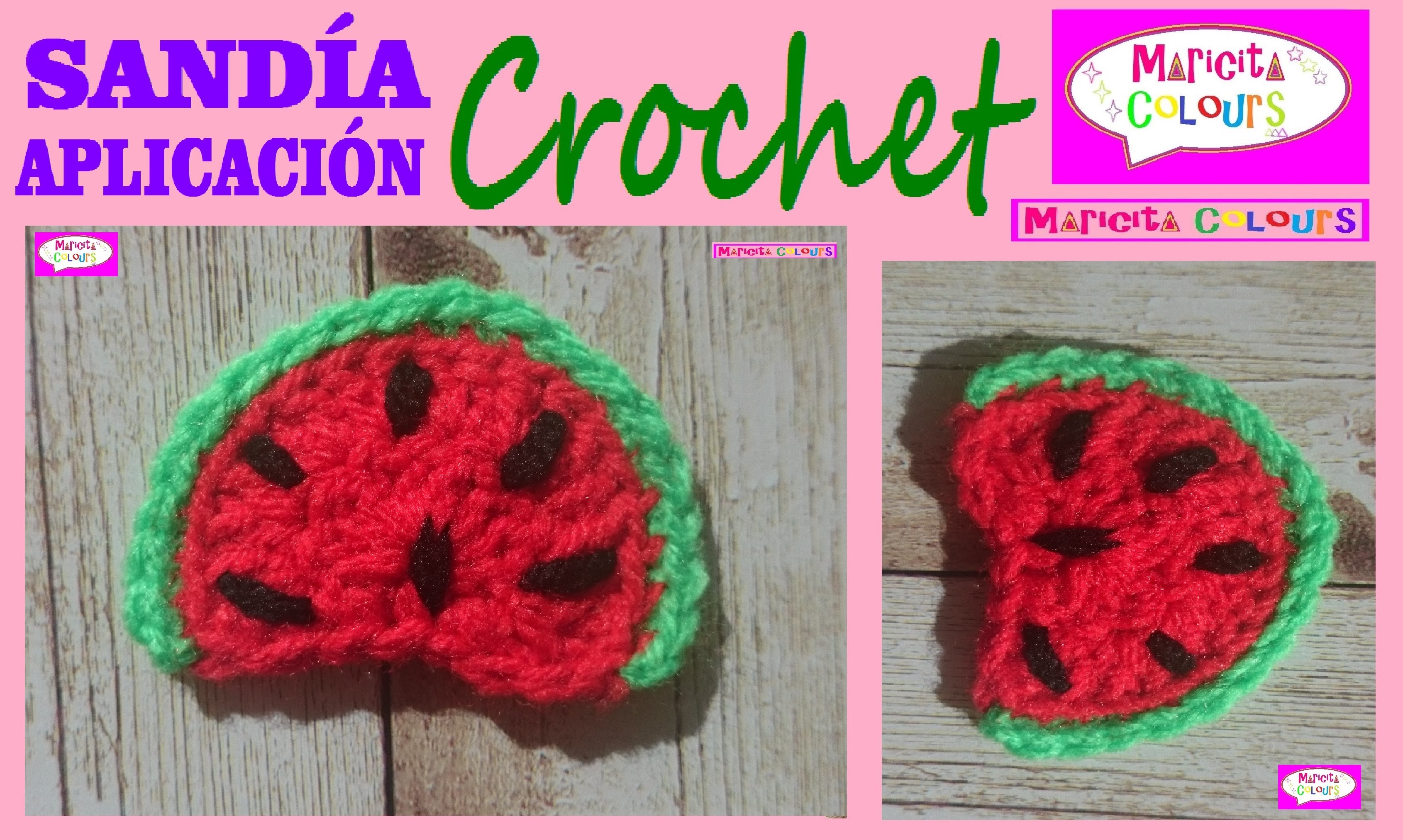 Sandía a Crochet Aplicación Tutorial Gratis por Maricita Colours