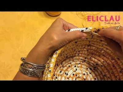 Cesta artesanal de soga con técnica de crochet | Handmade rope basket | EliClau