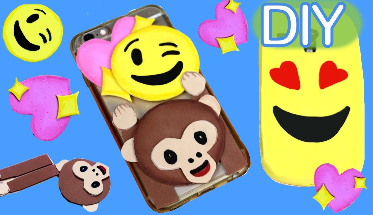 Funda para celular de goma Eva con emojis o emoticonos #emojicrafts