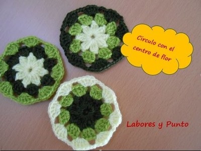 Aprende a tejer este circulo con centro de flor a ganchillo o crochet