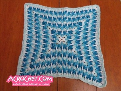 Blog Acrochet cuadrado en relieve entrelazado