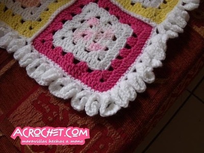 Blog Acrochet Manta Cuadrados colores borde cartuchos