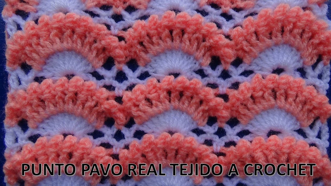Punto a crochet # 2  punto pavo real a crochet paso a paso- points crocheted