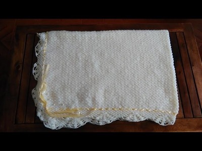 Manta para bebé con puntilla: Como ganchillar o tejer una manta para bebé en crochet