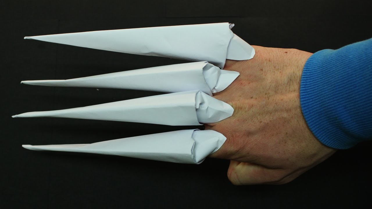 Como hacer Garras con Hojas de Papel - (Garras Origami)