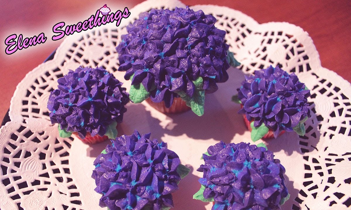 Hortensias  (Hydrangea) - Decoración de cupcakes en buttercream (Fácil)