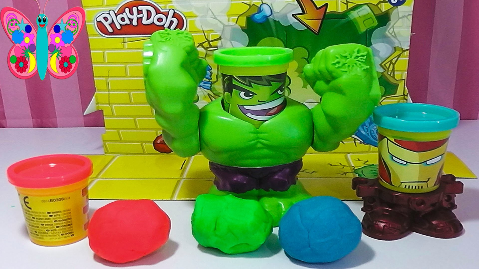 Play doh en español Hulk aplasta plasti juguete de plastilina con iron man y hulk de Marvel 2015