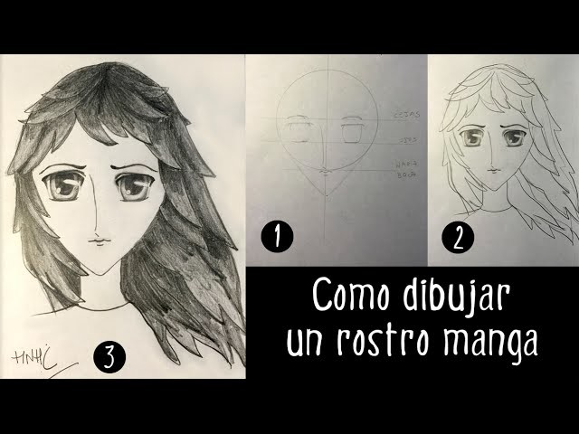Como dibujar un rostro manga de niña o mujer