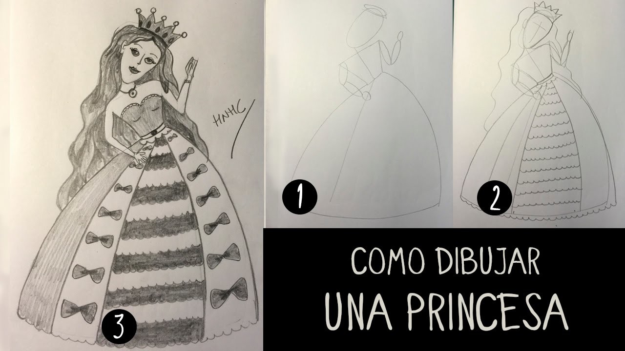 Como dibujar una princesa paso a paso