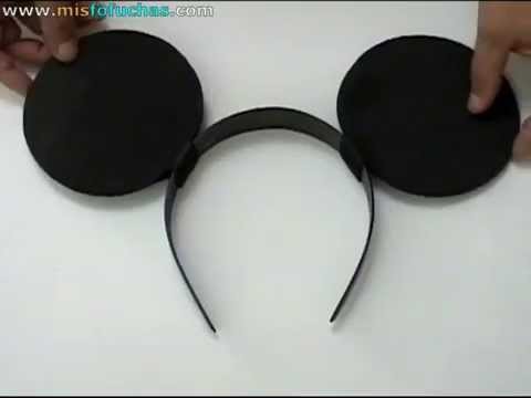 Cómo hacer orejas de Mickey Mouse y Minnie Mouse para disfraz de halloween Parte 1
