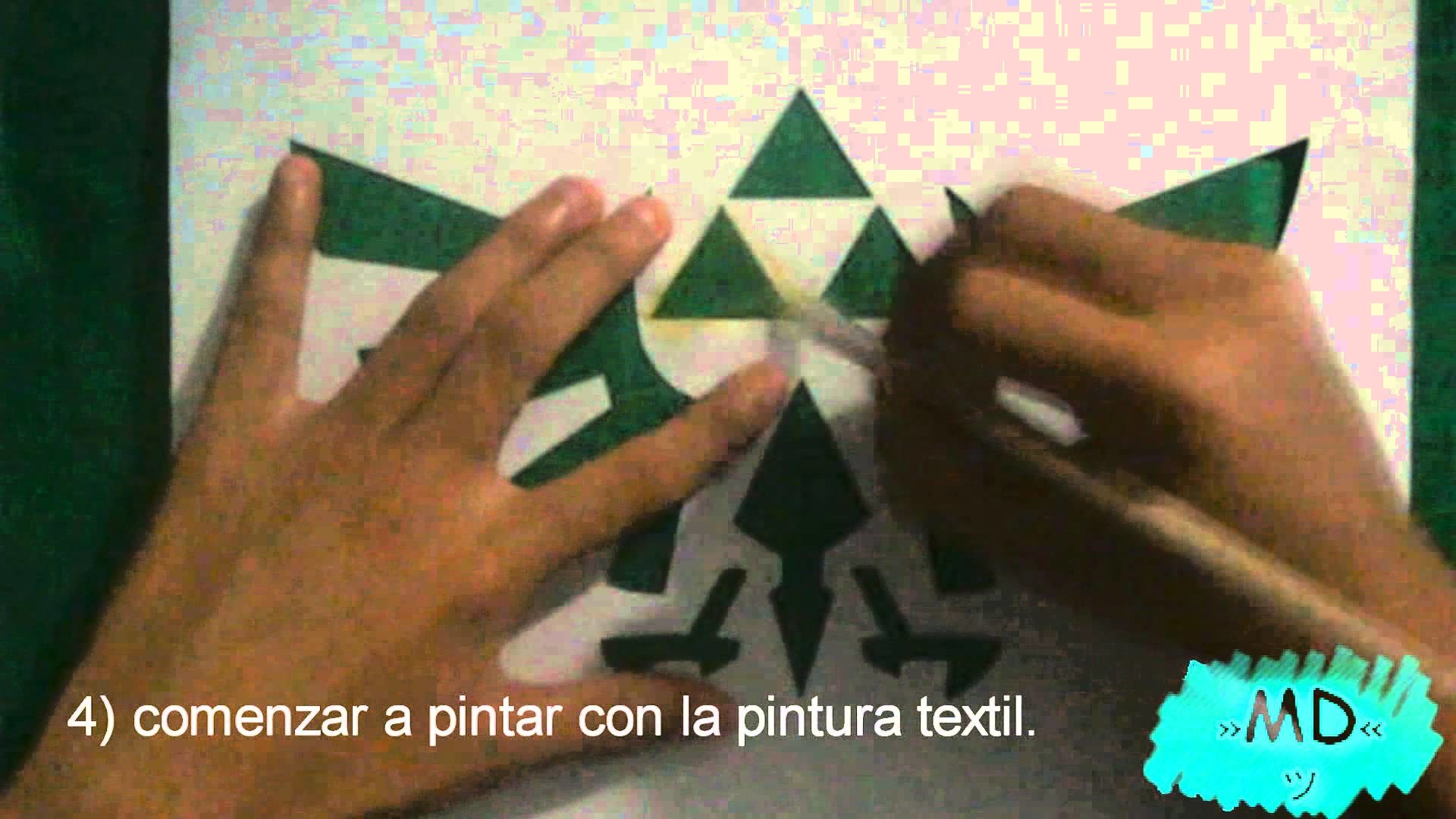 DIY➧ Pintar Playeras - Pintura textil y Acrilica 〈La trifuerza〉