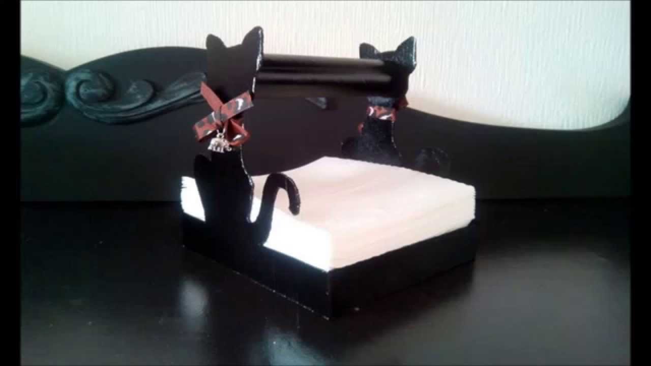 DIY: Servilletero de cartón con forma de gato