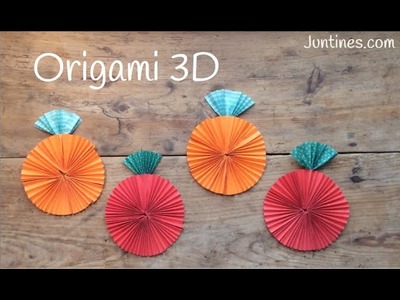 ORIGAMI fácil para niños: Manzana | Origami 3d paso a paso