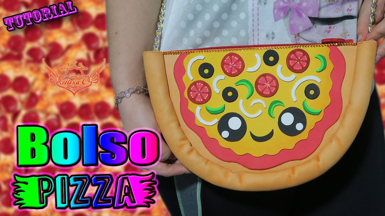 ♥ Tutorial: Bolso Pizza Kawaii de Goma Eva.Foami (FÁCIL Y ORIGINAL) ♥