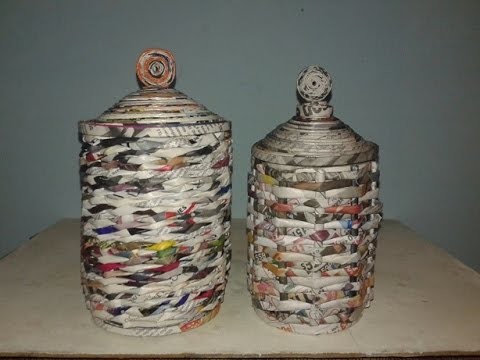 Como hacer cestas de revistas,reciclando latas