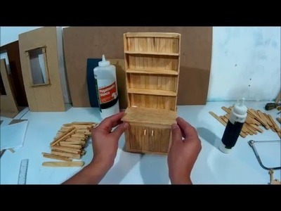 Mueble de cocina para muñecas hecho con palitos ( parte 2 )