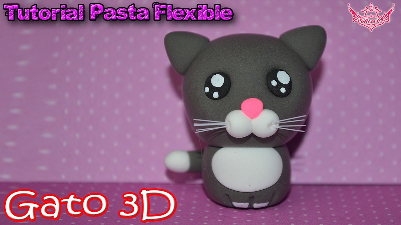♥ Tutorial: Gatito Kawaii en 3D de Pasta Flexible o Porcelana Fría ♥