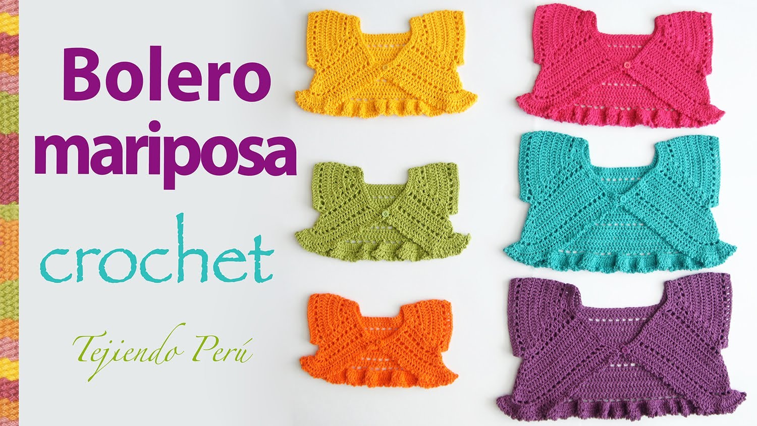 Bolero mariposa o torerita para bebitas y niñas tejido a crochet ¡paso a paso!