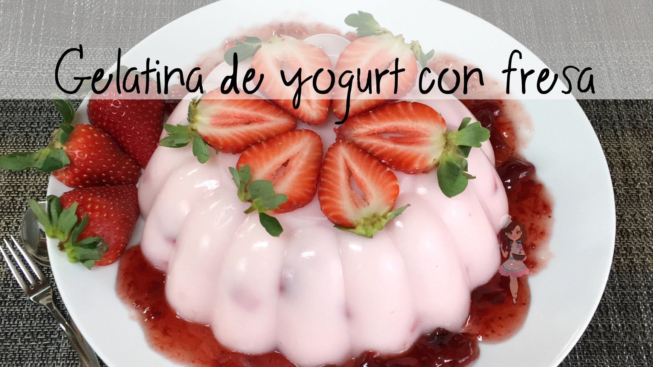Gelatina de yogurt de fresa