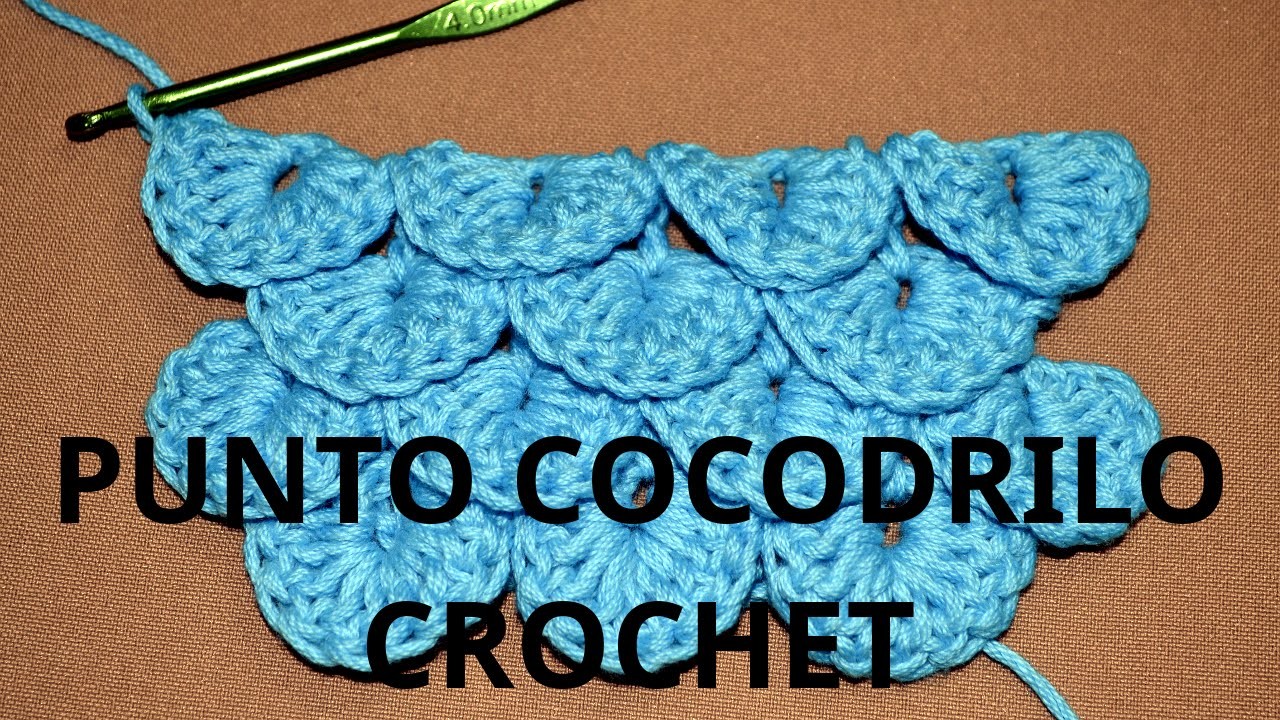 Punto Cocodrilo o Escama en tejido crochet tutorial paso a paso.