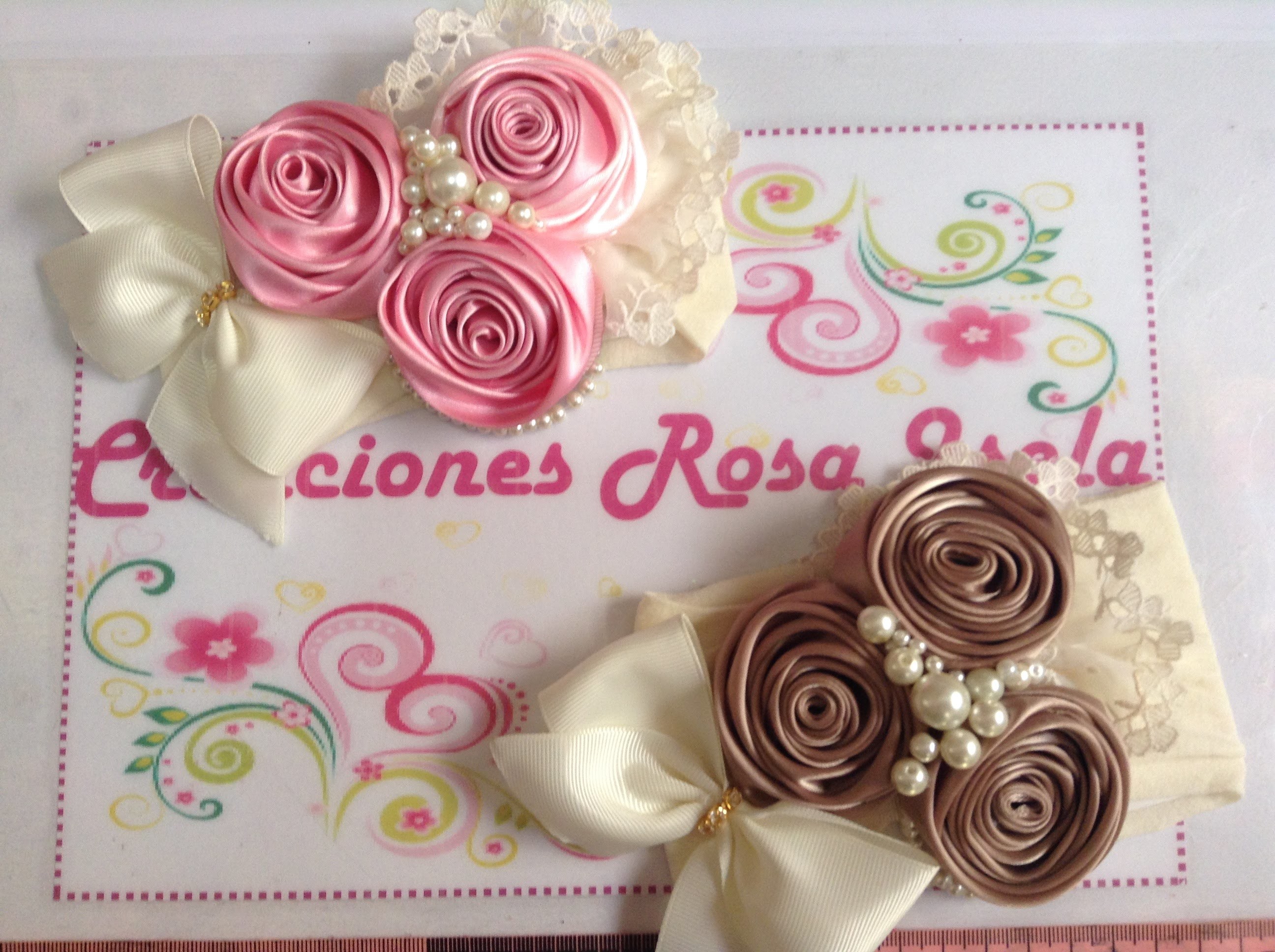 Tiara de rosas con perlas Creaciones Rosa Isela   VIDEO No. 233