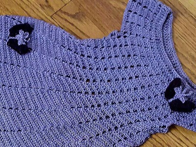 Vestidito en crochet(ganchillo) para niña en punto relieve