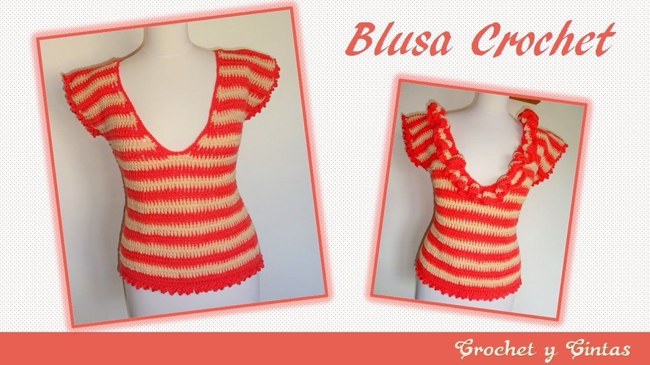 Blusa combinada fruncida a crochet para mujeres – Parte 1