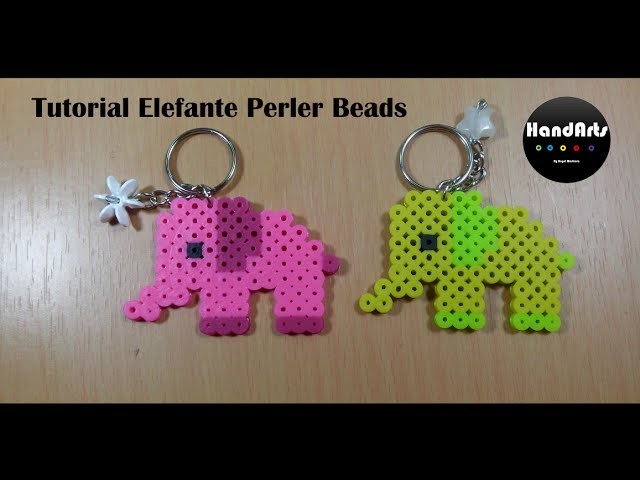 Llavero de Elefante | Elephant keychain | Perler Beads| Angel Martinez
