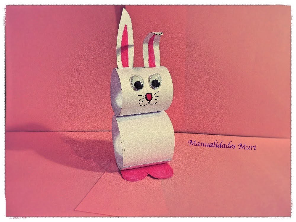 Manualidades, Conejo de papel muy fácil para Pascua.
