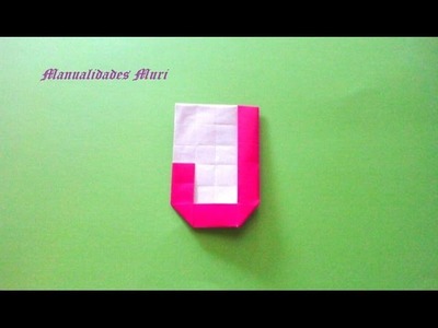Origami. Alphabet. Letter J. Lettre J. Letra J