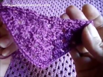 Patrón crochet tutorial borde ondas.