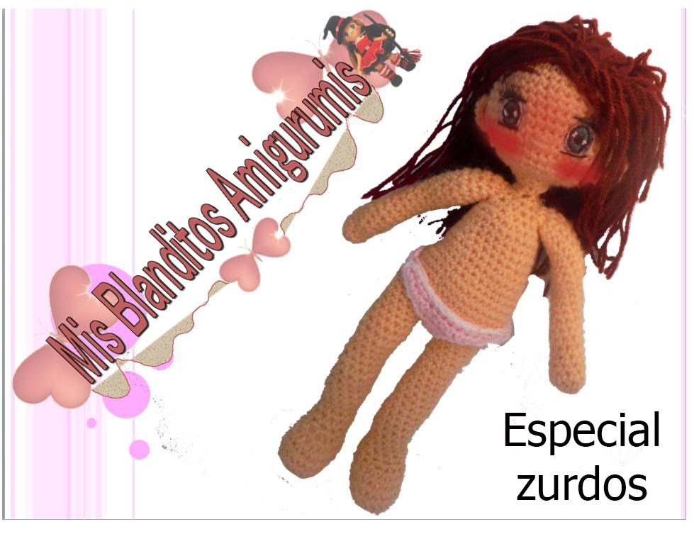 Tutorial crochet patrón braguitas muñeca Lilia amigurumi (zurdos)