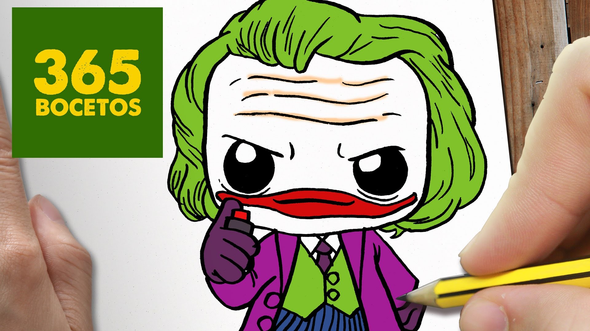 COMO DIBUJAR JOKER KAWAII PASO A PASO - Dibujos kawaii faciles - How to draw a Joker
