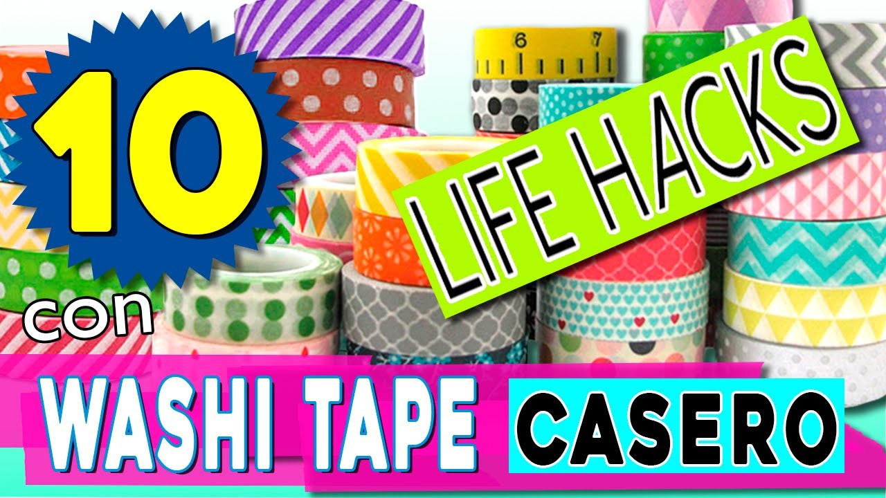 Cómo hacer WASHI TAPE casero * 10 LIFE HACKS con washi tape DIY