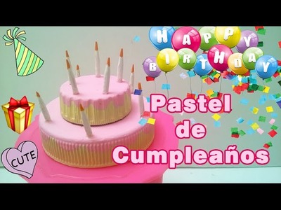 Torta o Pastel de Cumpleaños para Muñecas, miniature doll