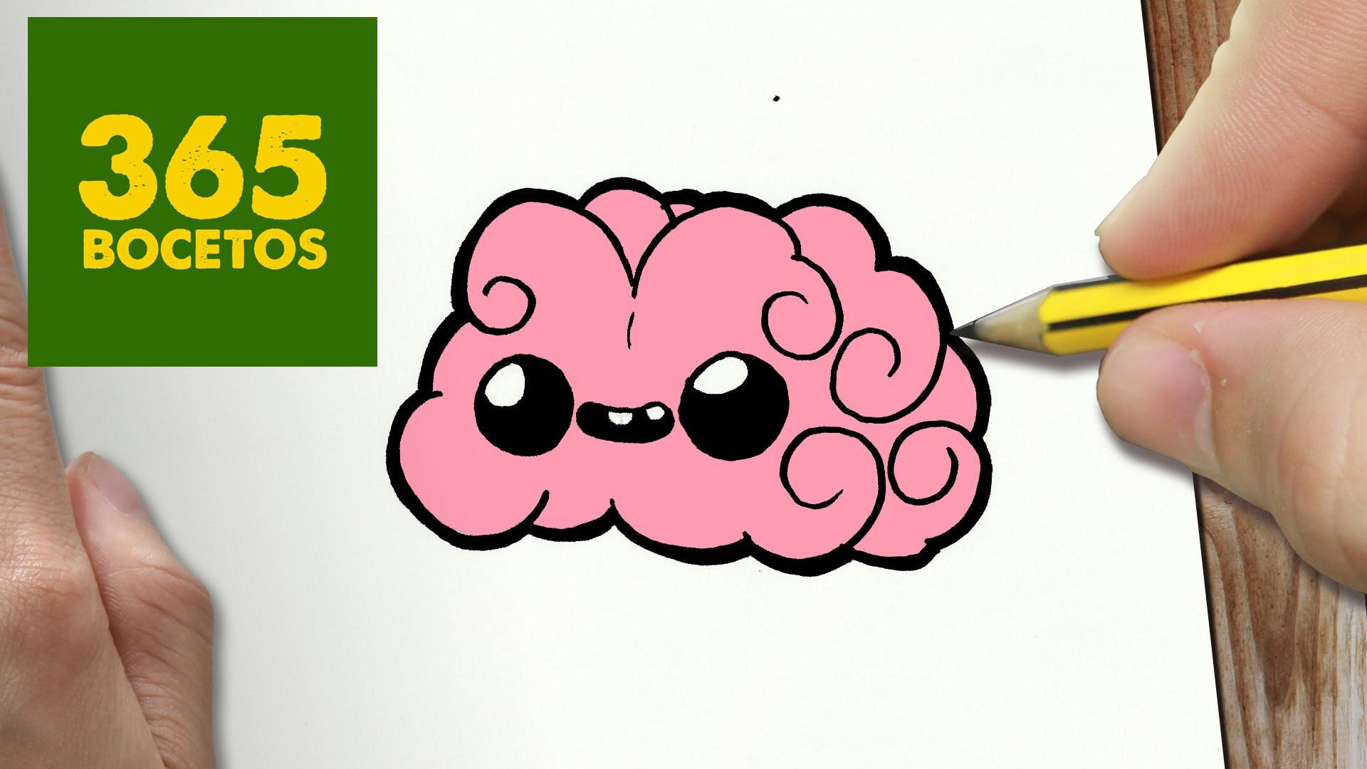 COMO DIBUJAR CEREBRO KAWAII PASO A PASO - Dibujos kawaii faciles - How to draw a brain