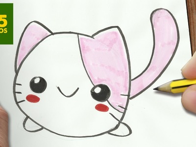 COMO DIBUJAR GATO KAWAII PASO A PASO - Dibujos kawaii faciles - How to draw a CAT