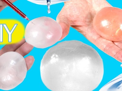 DIY globos de agua o gotas de lluvia con pegamento. Experimentos fáciles