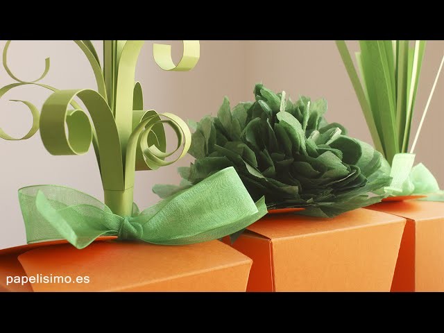 Cajas de cartulina con forma de zanahoria de papel para dulces