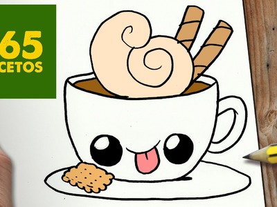 COMO DIBUJAR CAFE KAWAII PASO A PASO - Dibujos kawaii faciles - How to draw a Coffee