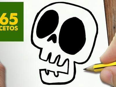 COMO DIBUJAR CALAVERA KAWAII PASO A PASO - Dibujos kawaii faciles - How to draw a skull