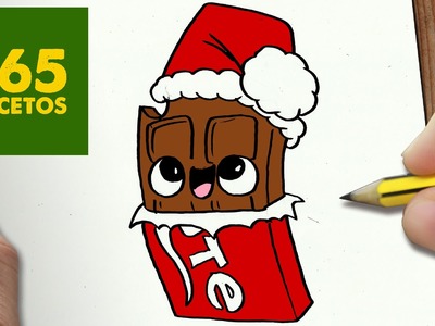 COMO DIBUJAR CHOCOLATE PARA NAVIDAD PASO A PASO: Dibujos kawaii navideños - How to draw a Chocolate