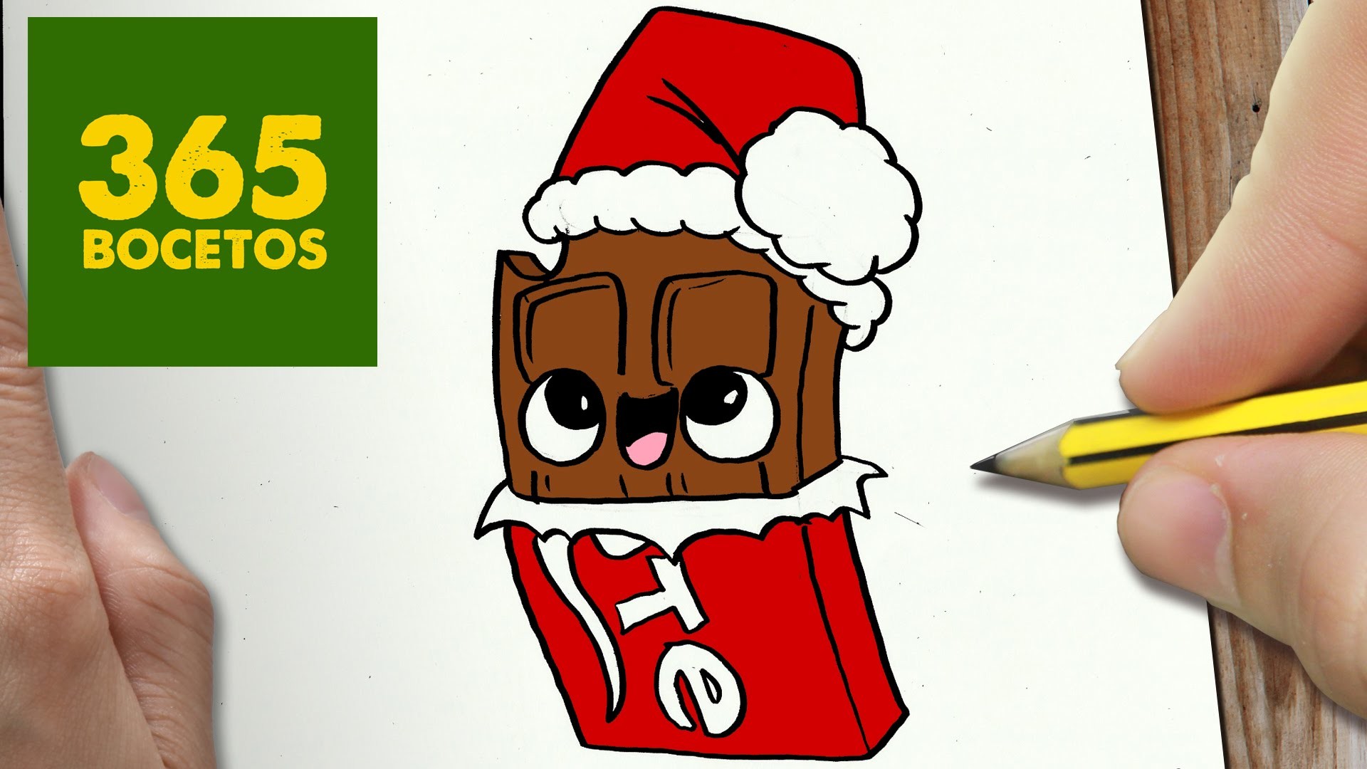 COMO DIBUJAR CHOCOLATE PARA NAVIDAD PASO A PASO: Dibujos kawaii navideños - How to draw a Chocolate